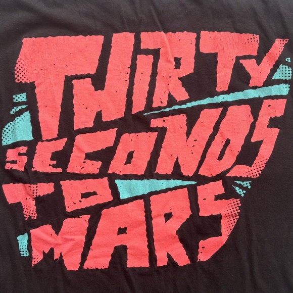 Thirty Seconds To Mars Tultex Black 2000's Emo Concert Jersey‎ Tee - Picture 3 of 8